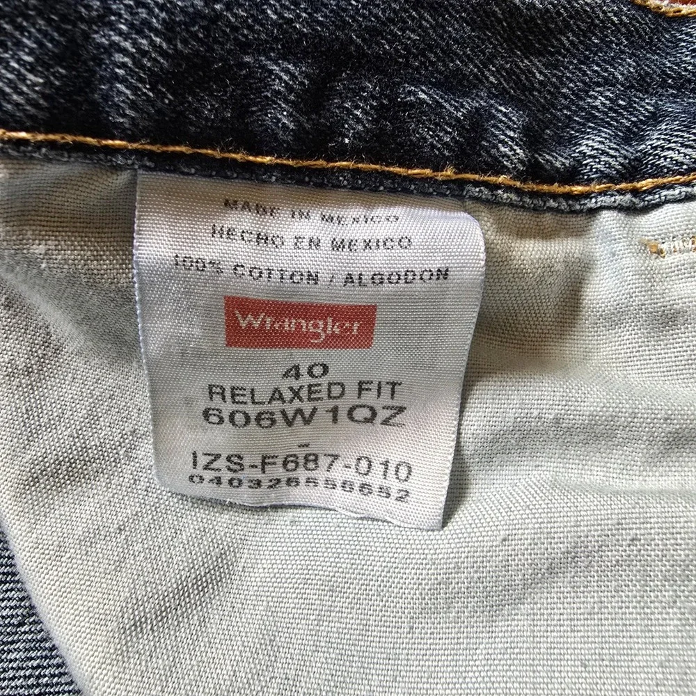Wrangler Relaxed Fit Denim Shorts 40 Blue Dark Wash Classic Workwear 606W1QZ